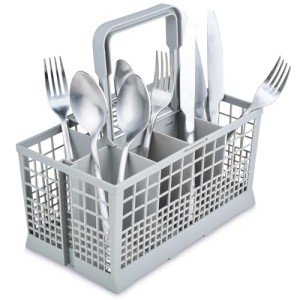 Noa Store Dishwasher Silverware Basket - Utensil Holder for Dishwasher with 7 Compartments - Universal Fit Drying Rack - White Dishwasher Cutlery Basket for Silverware and Utensils - 9.5x5.4x4.8-Inch