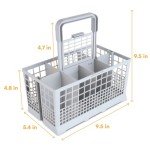 Noa Store Dishwasher Silverware Basket - Utensil Holder for Dishwasher with 7 Compartments - Universal Fit Drying Rack - White Dishwasher Cutlery Basket for Silverware and Utensils - 9.5x5.4x4.8-Inch