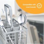 Noa Store Dishwasher Silverware Basket - Utensil Holder for Dishwasher with 7 Compartments - Universal Fit Drying Rack - White Dishwasher Cutlery Basket for Silverware and Utensils - 9.5x5.4x4.8-Inch
