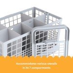 Noa Store Dishwasher Silverware Basket - Utensil Holder for Dishwasher with 7 Compartments - Universal Fit Drying Rack - White Dishwasher Cutlery Basket for Silverware and Utensils - 9.5x5.4x4.8-Inch