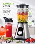 SHARDOR 1200W Blender for Shakes and Smoothies, 52 Oz Countertop Blender & 22 Oz Personal Blender Combo, 3 Adjustable Speed for Frozen Fruit Drinks, Smoothies, Sauces, Large Capacity