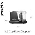 Proctor Silex Durable Electric Vegetable Chopper & Mini Food Processor for Chopping, Puree & Emulsify, 1.5 cups, Black