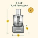 Cuisinart 8 Cup Food Processor, 350-Watt Motor, Gunmetal, FP-8GMP1