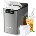 Aeitto Nugget Ice Maker Countertop, Pellet Ice Machine Soft Chewable Ice 40lbs/Day, One-Click Operation, Auto Self-Cleaning Crushed Ice Makers Stainless with Scoop for Home/Kitchen/Office (Grey)