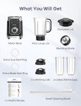 Ganiza Smoothie Blender, 12-Piece Blender For Shakes and Smoothies, 43Oz Large Blender Jar & 2 Portable Blender Cups, Personal Smoothies Maker for Kitchen with Auto-smart Tech & Speed Control