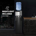 VECYS Water Dispenser Cooler with Ice Maker, 27LBS Daily Ice Making and Hot Cold Water Supply, Child Safety Lock and Compatible with 3 or 5 Gallon Bottles, Ideal for Home and Office