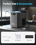 Aeitto Nugget Ice Maker Countertop, Pellet Ice Machine Soft Chewable Ice 40lbs/Day, One-Click Operation, Auto Self-Cleaning Crushed Ice Makers Stainless with Scoop for Home/Kitchen/Office (Grey)