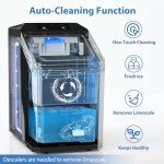 Aeitto Nugget Ice Maker Countertop, 55lbs/Day, Rapid Ice Release in 5 Mins, Large Capacity Chewable Ice Maker, Self-Cleaning with Stainless Steel Housing Ice Machine for Home Office and Party, Silver