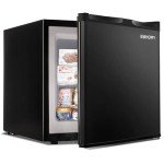 EUHOMY Mini Freezer Countertop, 1.1 Cubic Feet, Single Door Compact Upright Freezer with Reversible Door, Removable Shelves, Small freezer for Home/Dorms/Apartment/Office, Black