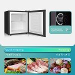 EUHOMY Mini Freezer Countertop, 1.1 Cubic Feet, Single Door Compact Upright Freezer with Reversible Door, Removable Shelves, Small freezer for Home/Dorms/Apartment/Office, Black
