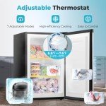 R.W.FLAME 3.0 Cu.Ft Upright Freezer with Reversible Single Door, Mini Freezer with Removable Shelves Small Freezer for Home Kitchen Office (3.0 Cu.ft, Stainless Steel)