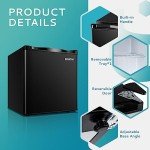 EUHOMY Mini Freezer Countertop, 1.1 Cubic Feet, Single Door Compact Upright Freezer with Reversible Door, Removable Shelves, Small freezer for Home/Dorms/Apartment/Office, Black