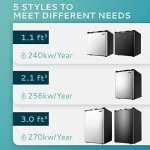 EUHOMY Mini Freezer Countertop, 1.1 Cubic Feet, Single Door Compact Upright Freezer with Reversible Door, Removable Shelves, Small freezer for Home/Dorms/Apartment/Office, Black