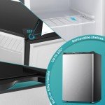 R.W.FLAME 3.0 Cu.Ft Upright Freezer with Reversible Single Door, Mini Freezer with Removable Shelves Small Freezer for Home Kitchen Office (3.0 Cu.ft, Stainless Steel)