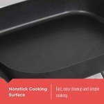 BLACK+DECKER Electric Skillet, Variable Temperature Control, Nonstick Cooking Surface, Dishwasher Safe, Tempered Glass Lid, 12"x15"