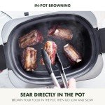 GreenPan Elite 8 - in -1 Programmable 6QT Electric Slow Cooker, Dishwasher Safe Lid & Removable Crock, PFAS-Free Healthy Ceramic Nonstick Multi-Cooker, Sear, Sauté/Brown, Steam Basket, Roast, White