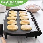 GreenLife 20” Extra Large Electric Griddle, Non-Toxic PFAS & PFOA-Free Ceramic Nonstick, Temperature Control, Quick Even Heating, Removable Drip Tray, Pancakes, Eggs, Sausage, Easy Clean, Black