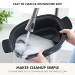 GreenPan Elite 8 - in -1 Programmable 6QT Electric Slow Cooker, Dishwasher Safe Lid & Removable Crock, PFAS-Free Healthy Ceramic Nonstick Multi-Cooker, Sear, Sauté/Brown, Steam Basket, Roast, White