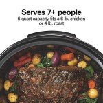 Hamilton Beach Portable 6 Quart Set & Forget Digital Programmable Slow Cooker with Lid Lock, Temperature Probe & Defrost Setting, Dishwasher Safe Crock & Lid, Silver (33869)