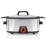 Chefman 6-Quart Slow Cooker, Electric Countertop Cooking, Stovetop & Oven-Safe Removable Insert for Browning & Sautéing, Family-Size Soups & Stews, Nonstick & Dishwasher-Safe Interior,Stainless Steel