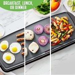 GreenLife 20” Extra Large Electric Griddle, Non-Toxic PFAS & PFOA-Free Ceramic Nonstick, Temperature Control, Quick Even Heating, Removable Drip Tray, Pancakes, Eggs, Sausage, Easy Clean, Black