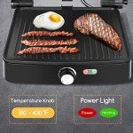 Aigostar Panini Press Grill, 4 Slice 1200W Sandwich Maker with Non-Stick Plates, Temperature Control, Opens 180 Degrees Indoor Grill, Removable Drip Tray, Indicator Lights, cool touch handle.