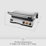 Breville the Smart Electric BBQ Grill, One Size, Brushed Stainless Steel
