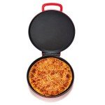 Zenith Versa Grill Non-Stick Pizza Maker Machine For Home, Calzone Maker, Pizza Oven Converts to Electric indoor Grill, Red