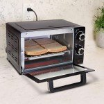 Total Chef Toaster Oven 4 Slice Small Compact Kitchen Appliance Pizza Bake Toast Rost Broil Bread Toaster Auto Shutoff timer Crumble Tray Natural Convection Countertop Black Stainless Steel