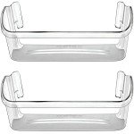 240323002 Refrigerator Door Bin Shelf Compatible with Frigidaire or Electrolux, Bottom 2 Shelves on Refrigerator Side, Clear, Double Unit, Replaces PS429725, AP2115742
