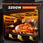 Empava 24" Electric Convection Single Wall Oven 10 Cooking Functions Deluxe 360° ROTISSERIE with Sensitive Touch Control in Stainless Steel, Silver