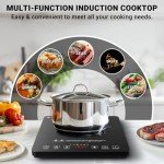 AMZCHEF 1800W Portable Induction Cooktop with Timer