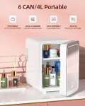 Mini Skincare Fridge with LED Light Mirror