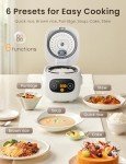 COMFEE' 4-Cup Mini Rice Cooker with 6 Functions