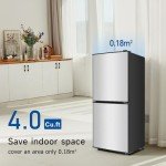 Compact Silver Refrigerator with Freezer, 4.0 Cu.ft