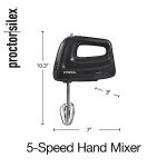 Proctor Silex 5-Speed Electric Hand Mixer, Black
