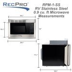 RecPro Stainless Steel RV Microwave with Trim Kit