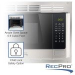 RecPro Stainless Steel RV Microwave with Trim Kit
