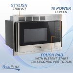 RecPro Stainless Steel RV Microwave with Trim Kit