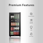 HAILANG 4.5 cu.ft Beverage Refrigerator with Glass Doors