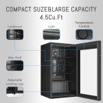 HAILANG 4.5 cu.ft Beverage Refrigerator with Glass Doors