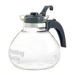 Borosilicate Glass Whistling Tea Kettle - 12 Cup
