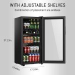 HAILANG 4.5 cu.ft Beverage Refrigerator with Glass Doors