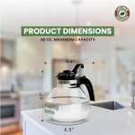Borosilicate Glass Whistling Tea Kettle - 12 Cup