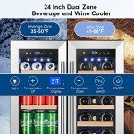 Tylza Dual Zone Wine and Beverage Cooler 24