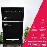 Frigidaire Retro Mini Fridge Freezer Combo, Black