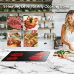 TOPWISH 4 Burner Touch Control Electric Cooktop
