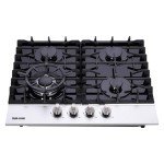 24-Inch Gas Cooktop with 5 Burners and Glass Top