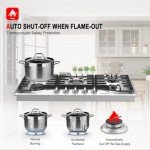Gasland 36" Stainless Steel 5-Burner Gas Cooktop