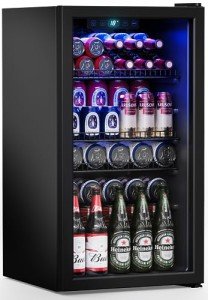 Manastin Mini Beverage Refrigerator with Digital Display